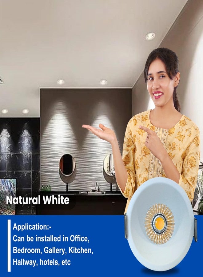 D'Mak 12W White Body LED Deep COB Light | Recessed LED Ceiling Light for Indoor Lighting (Natural White, Pack of 1) - Image 5